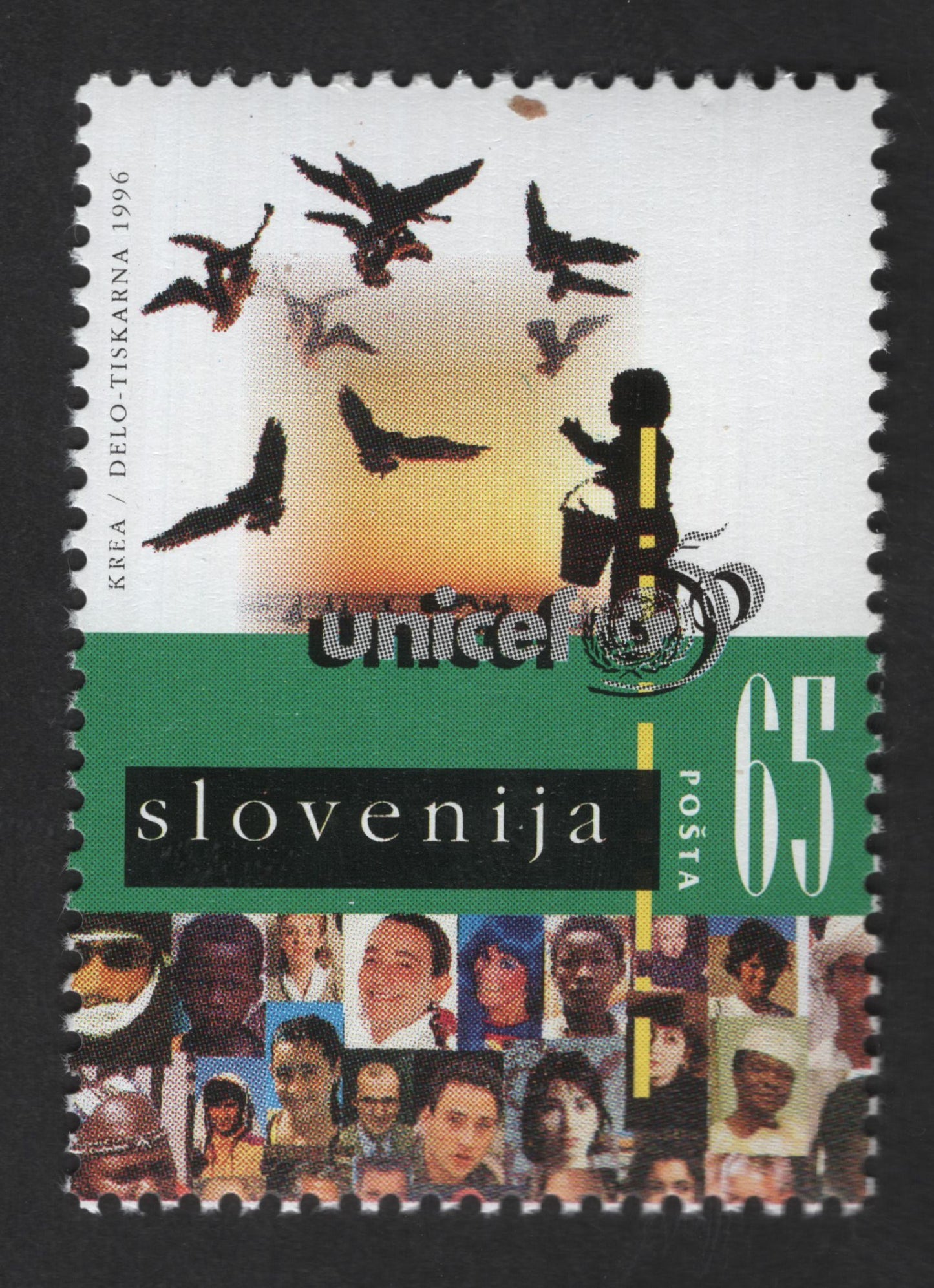 SCG12530 - Slovenia 1996 – UNICEF Children & Global Unity Stamp (65 Tolar)