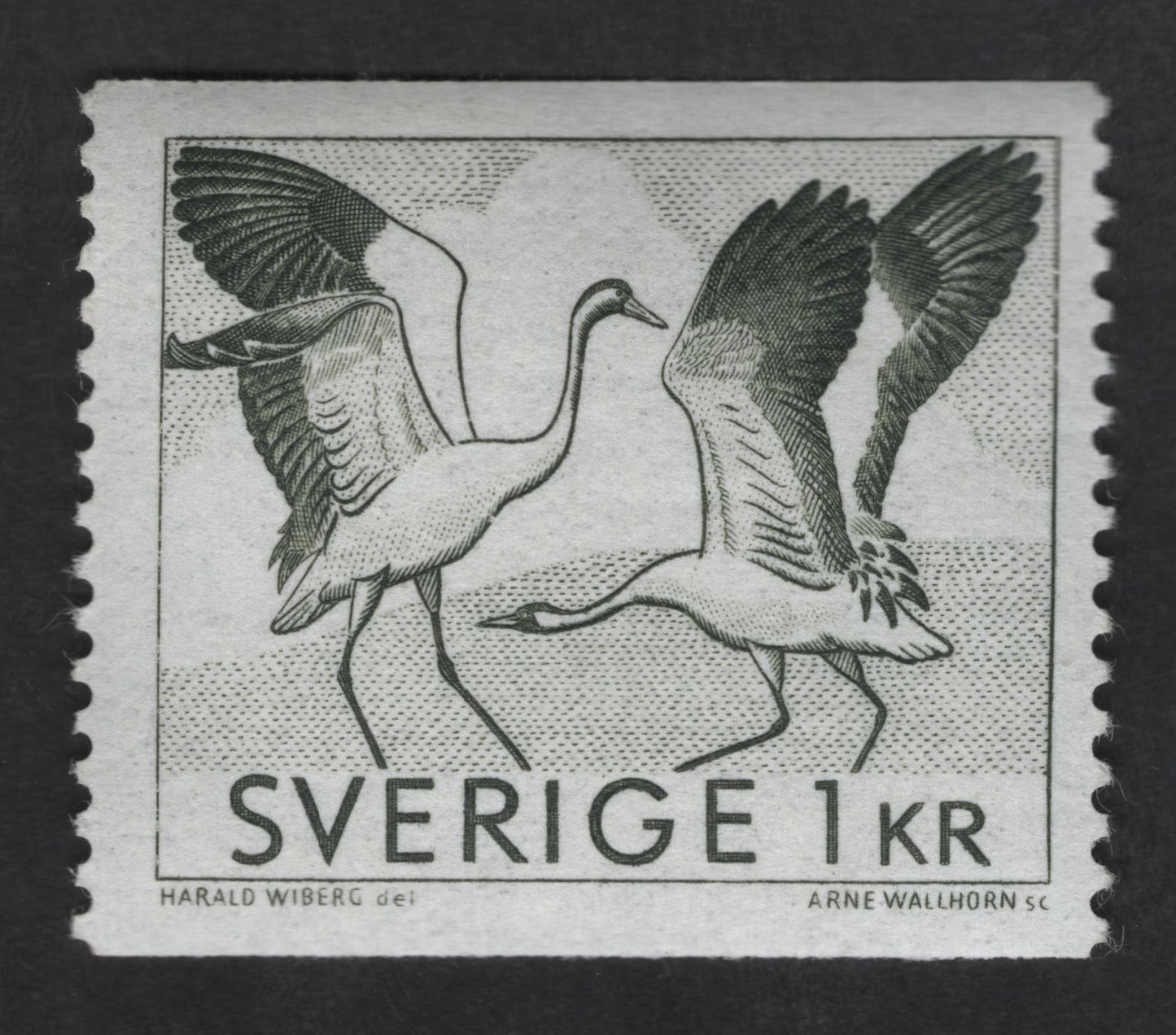 SCG12546 - Sweden 1 Kr Common Crane Wildlife Definitive Stamp