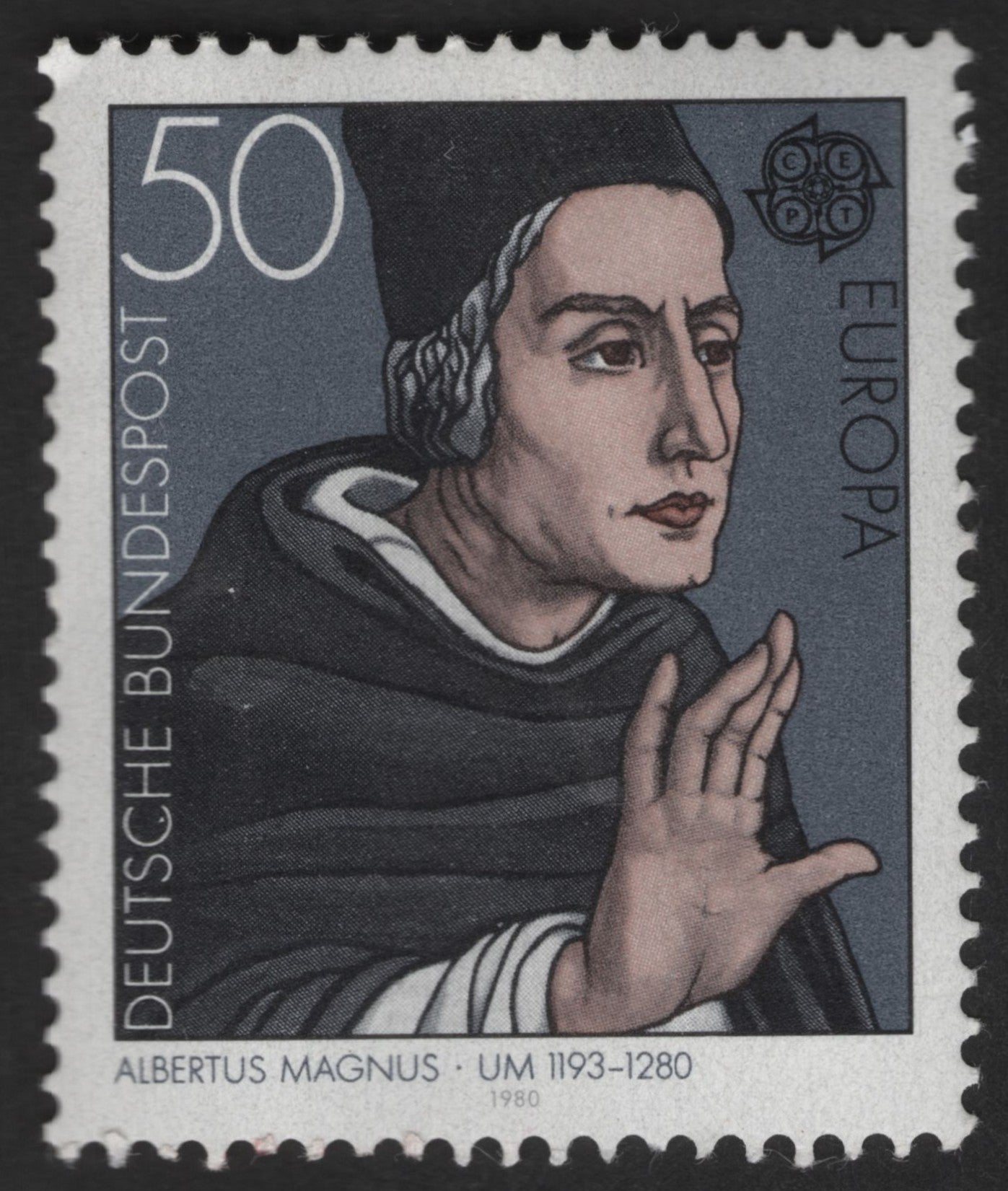 SCG12371 - Germany 1980 – Albertus Magnus Europa Stamp (50 Pfennig)