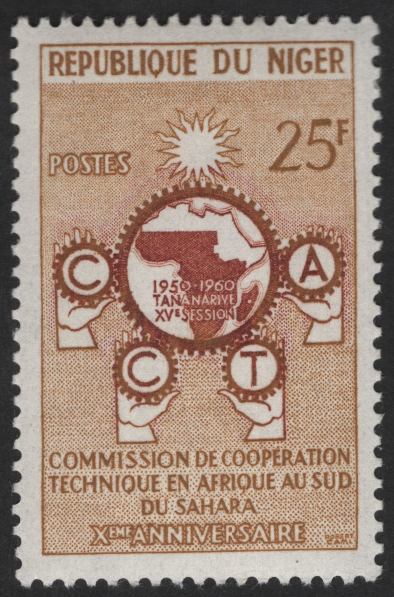 SCG12374 - Niger 1960 – CCTA 10th Anniversary, 25F Stamp