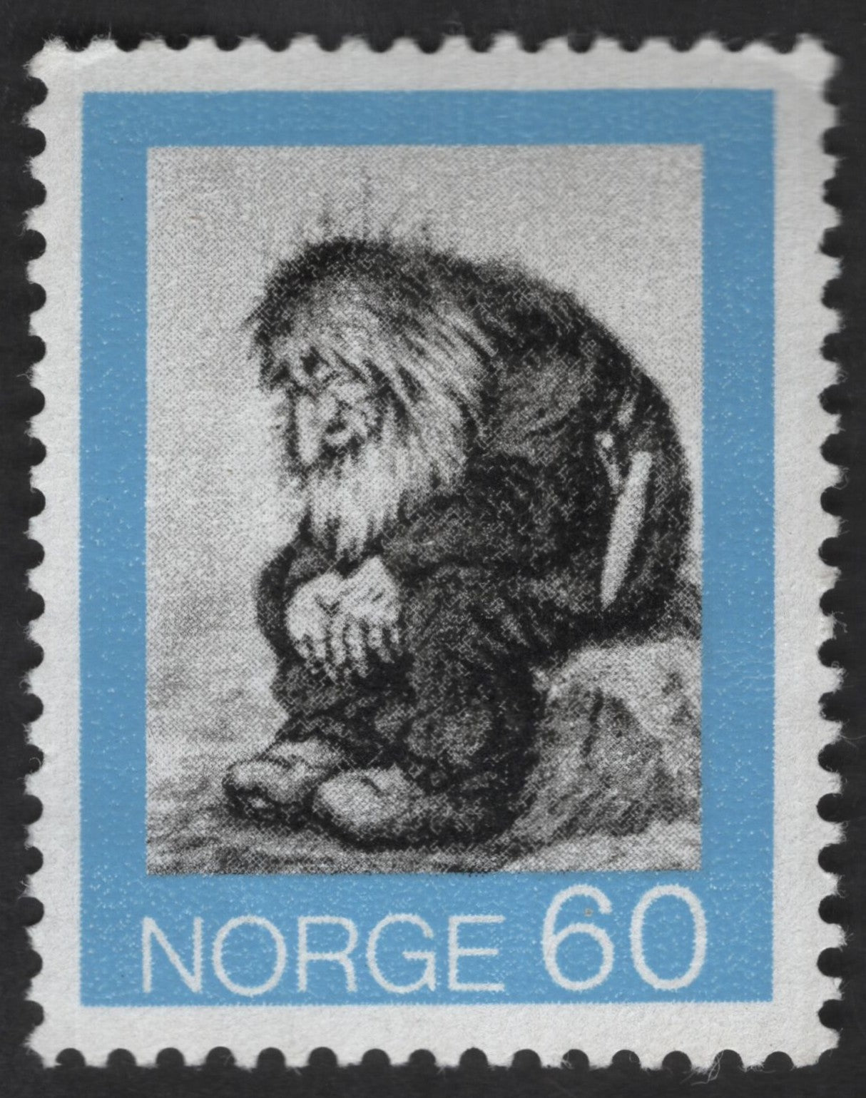 SCG12375 - Norway 60 Øre “Sitting Troll” Definitive Stamp