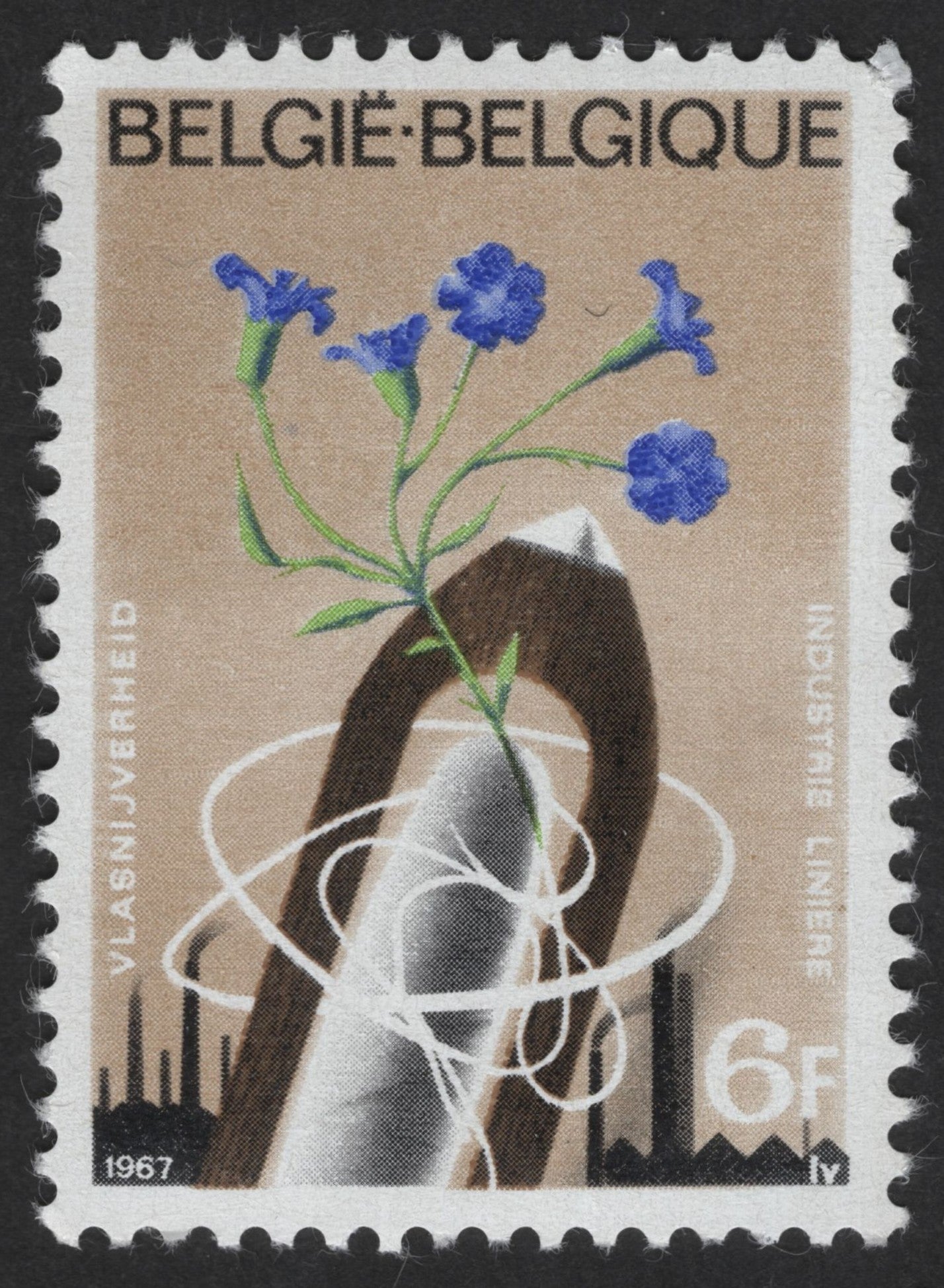 SCG12379 - Belgium 1967 – Flower and Atomium (Echium Lineare) – 6F
