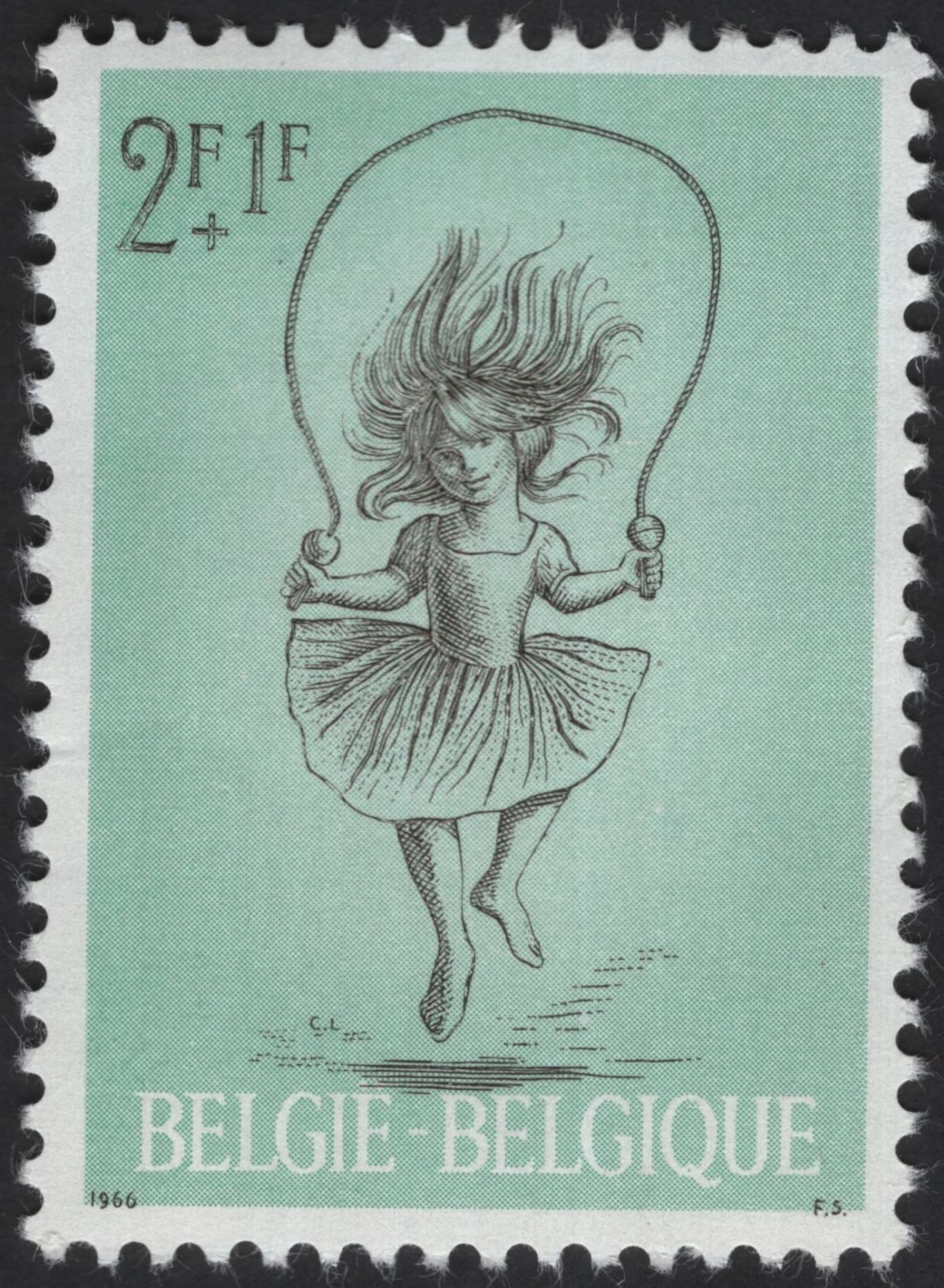 SCG12233 - Belgium 1966 Child Welfare Charity Stamp Set – Children at Play