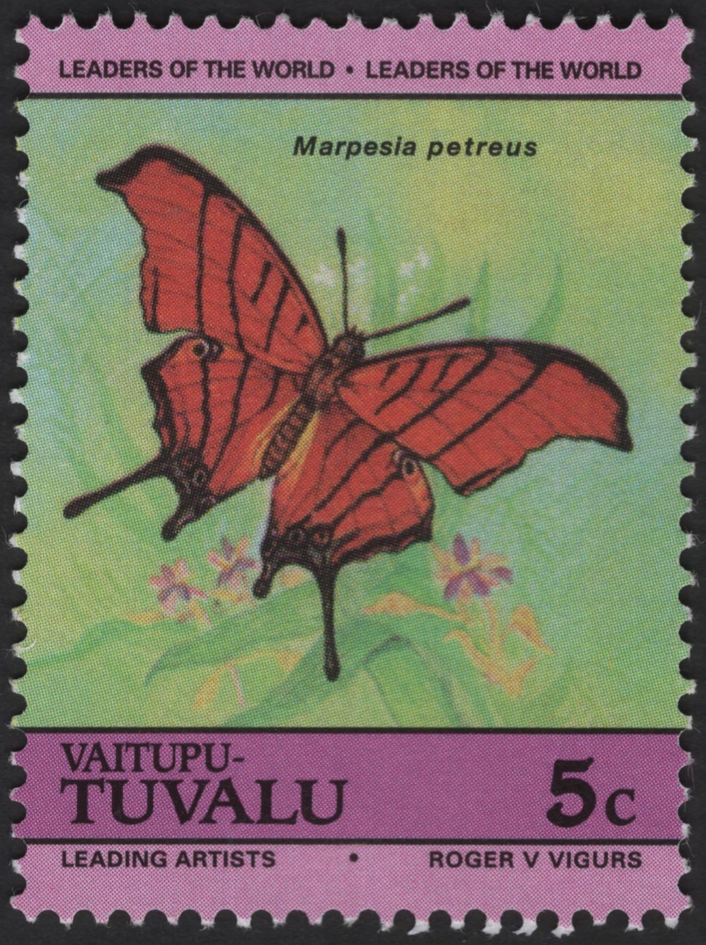 SCG12104 - Tuvalu 5c Marpesia petreus Butterfly – Leading Artists Issue