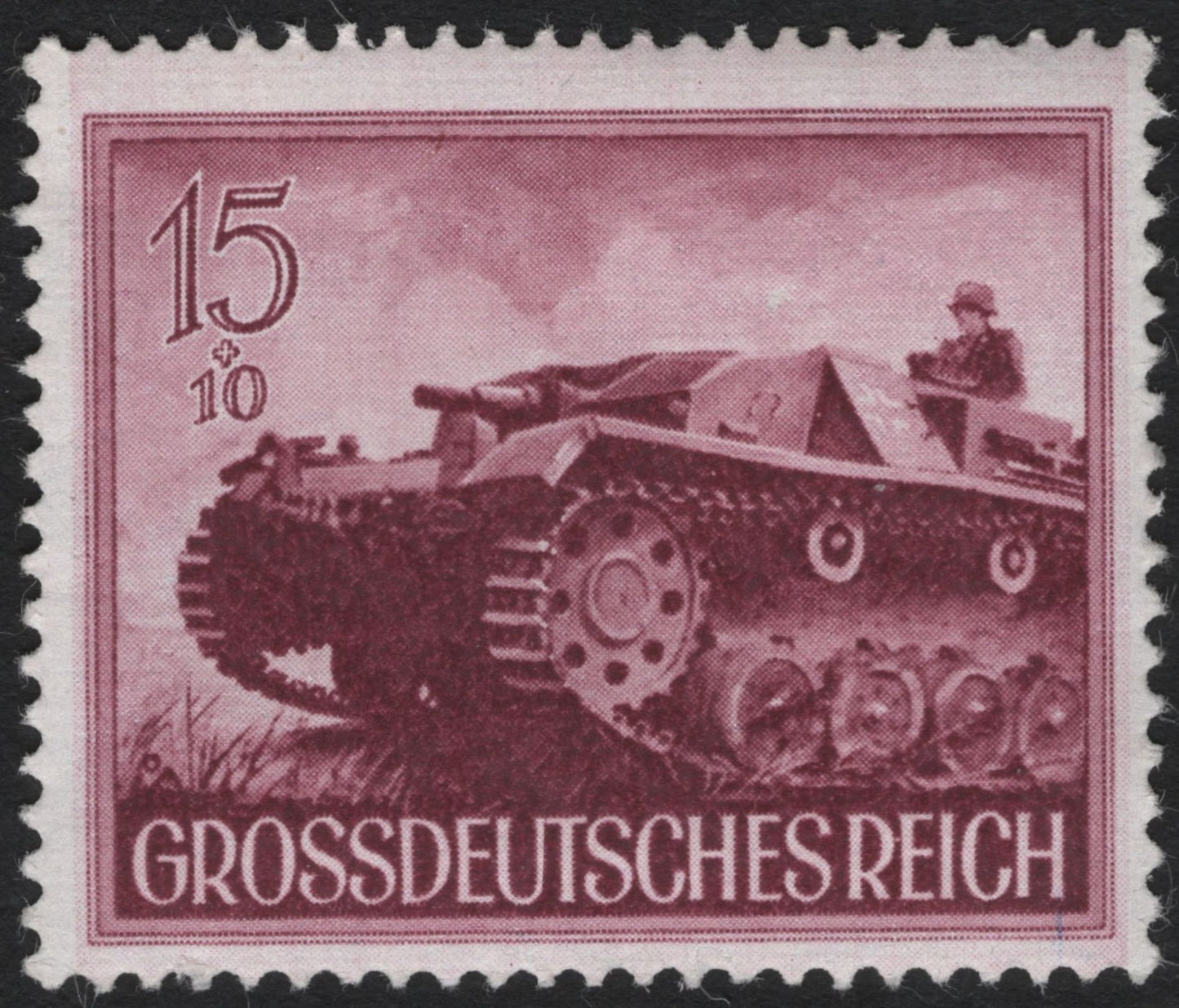 SCG8328 - Grossdeutsches Reich 15+10 Pfennig Tank Semi-Postal (1943)
