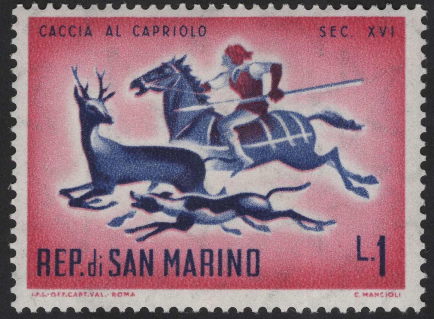 SCG12262 - San Marino Hunting Traditions – Hunter and Roe Deer Hunt Set