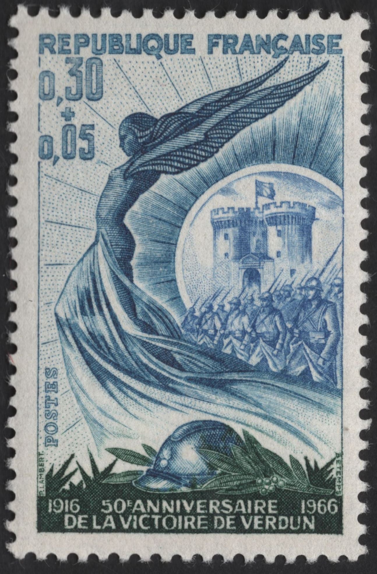 SCG12270 - France 1966 “50th Anniversary of the Victory of Verdun” Semi-Postal Stamp