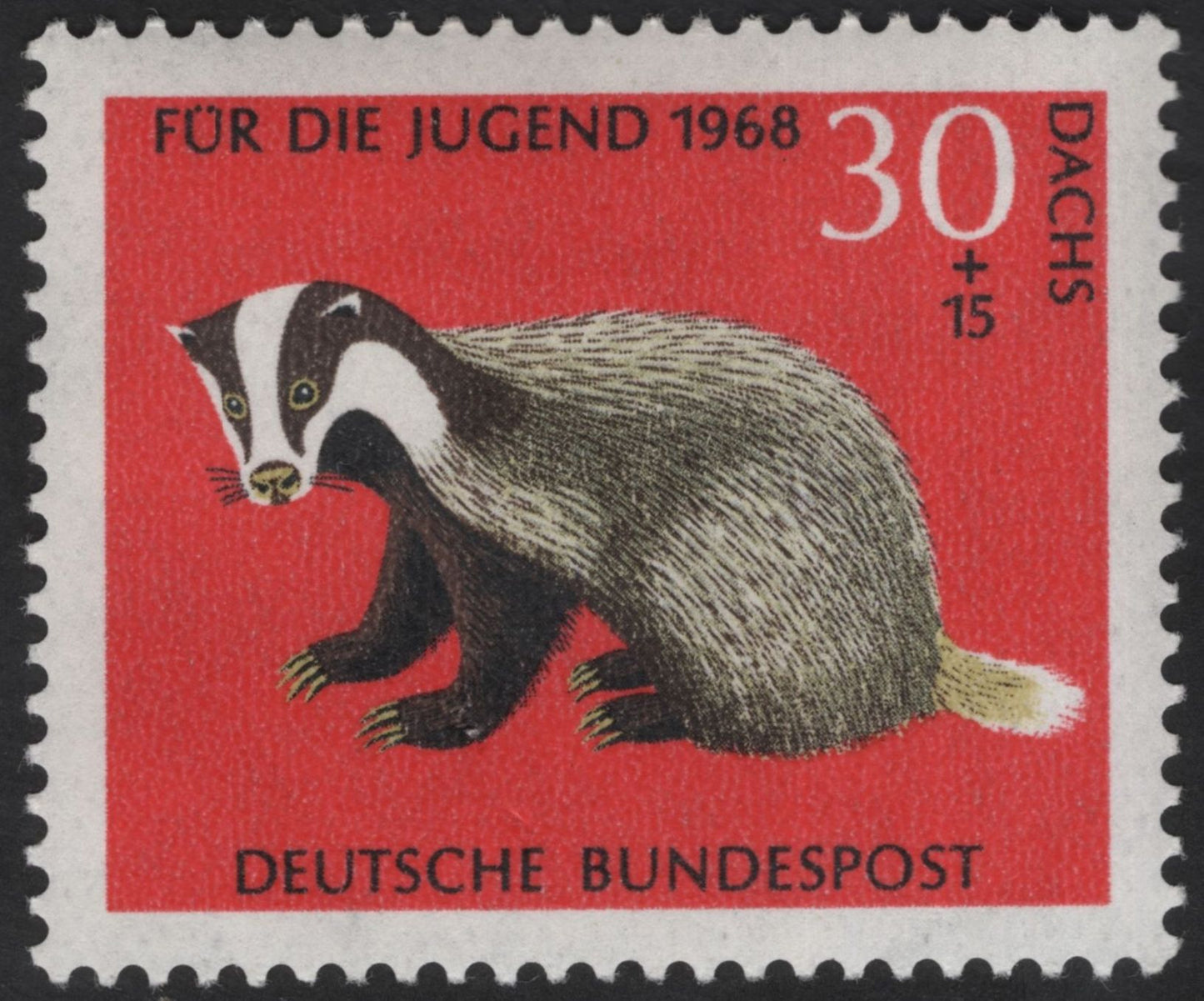 SCG12291 - Germany 1967–1968 “Für die Jugend” Woodland Animals Semi-Postal Set