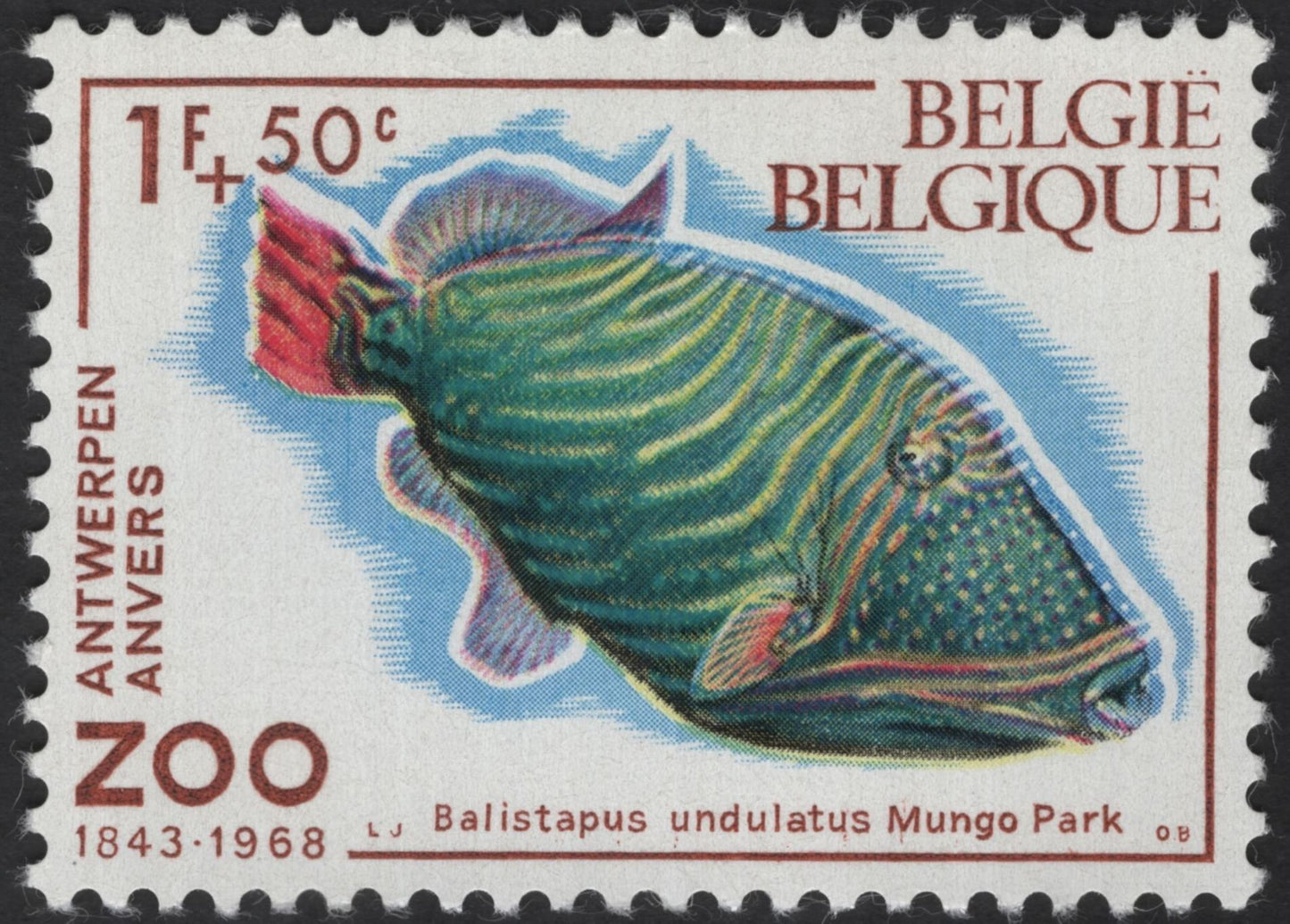 SCG12294 - Belgium 1968 – Antwerp Zoo 125th Anniversary Tropical Fish Set