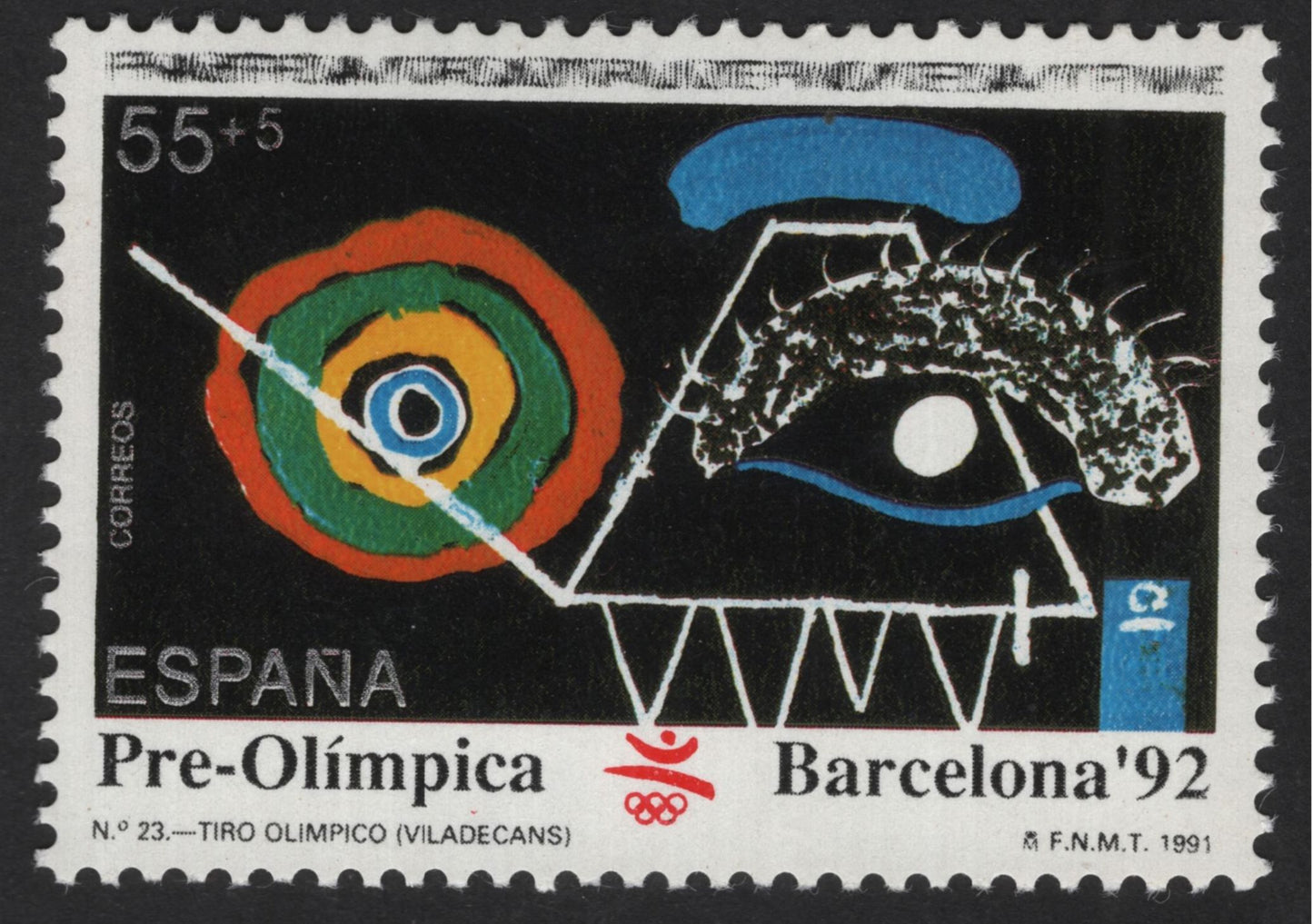 SCG12120 - Spain 1991 Barcelona ’92 Pre-Olympic Sports Charity Pair – Tennis & Olympic Shooting