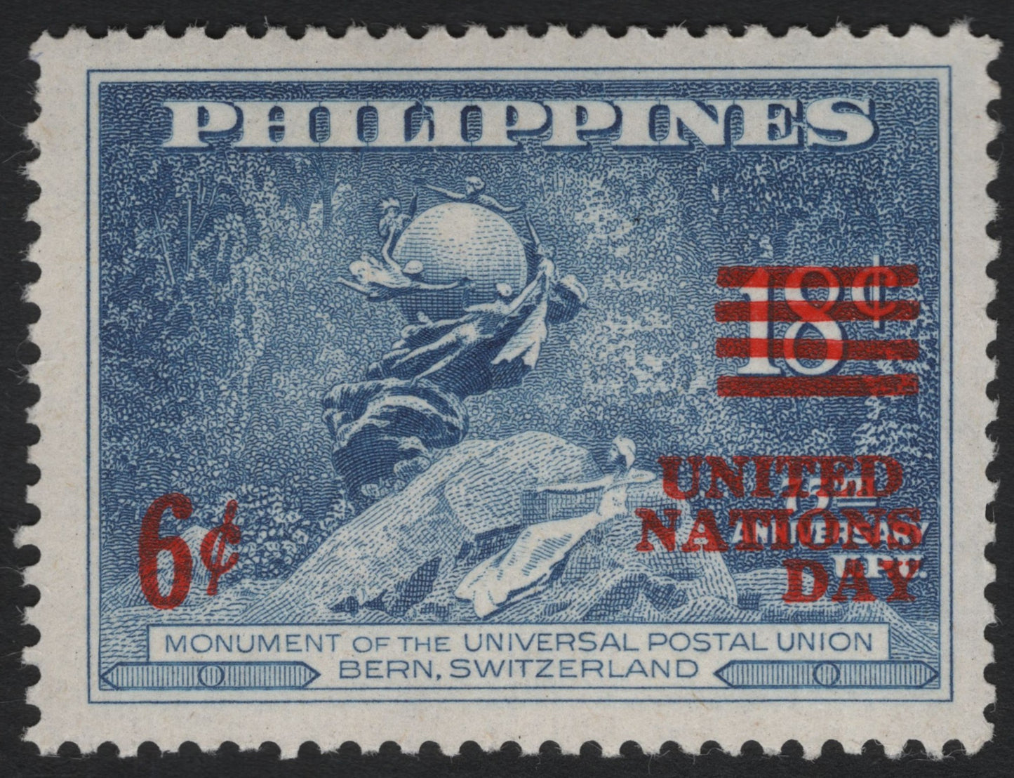SCG8368 - Philippines – 1955 United Nations Day Overprint (UPU Monument)