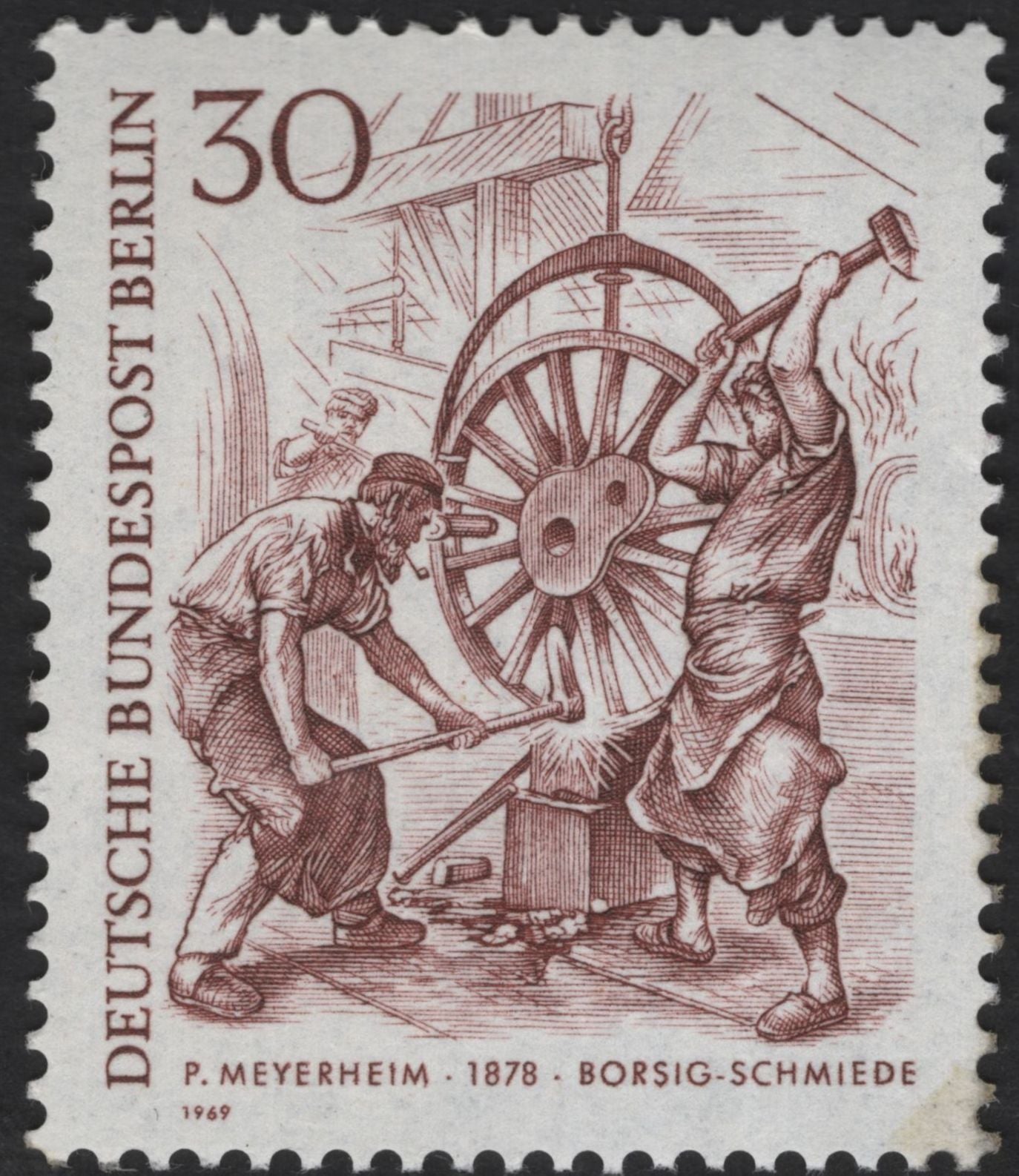 SCG12321 - West Berlin 1969 – 19th Century Berlin in Art (Complete 5-Stamp Set)