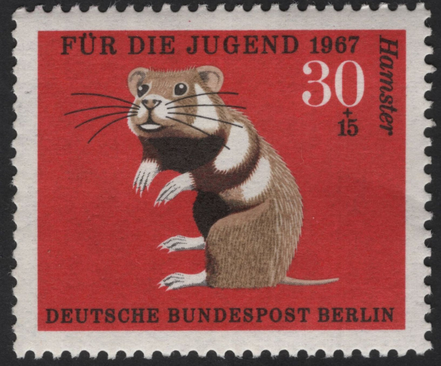 SCG12162 - Germany (Berlin) 1967 “For the Youth” Charity Animal Pair – Weasel & Hamster