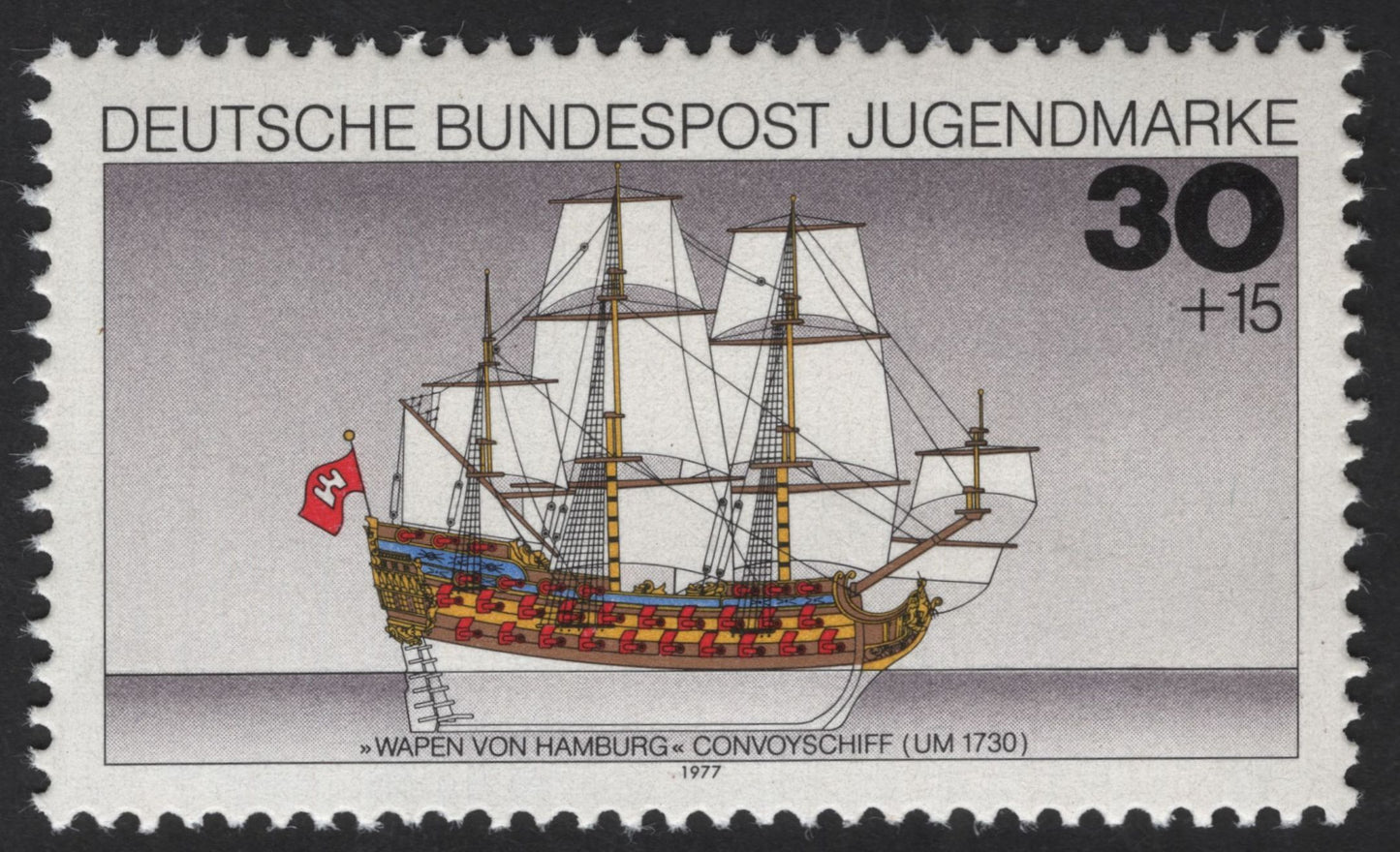 SCG12174 - Germany 1977 Historic Sailing Ships – Youth Welfare Semi-Postal Pair