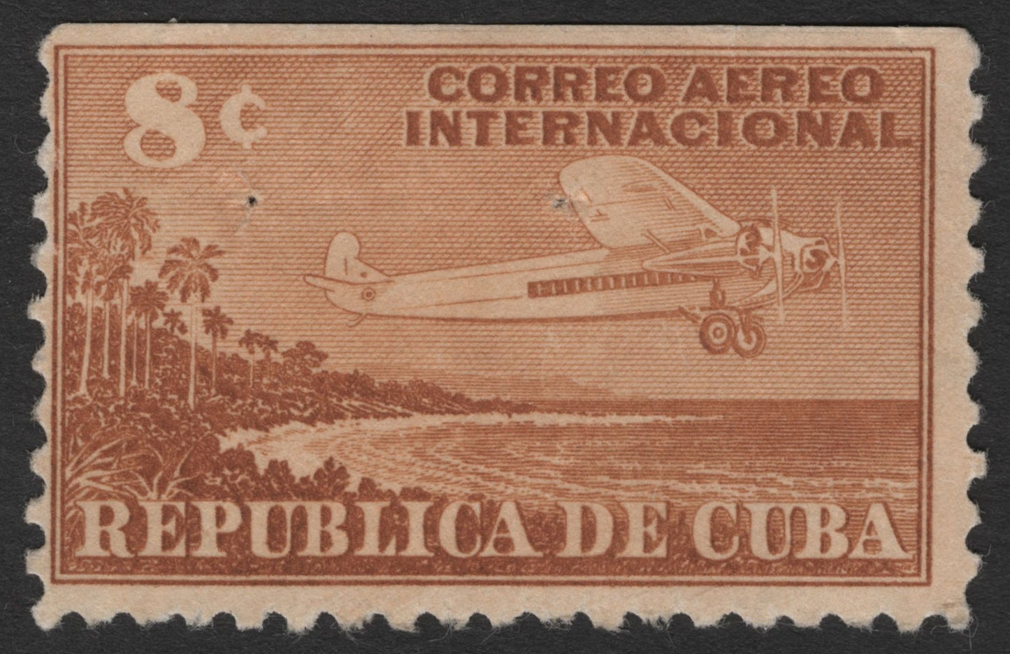 SCG11421 - Cuba – 8¢ Correo Aéreo Internacional Airplane over Coastline (Airmail)