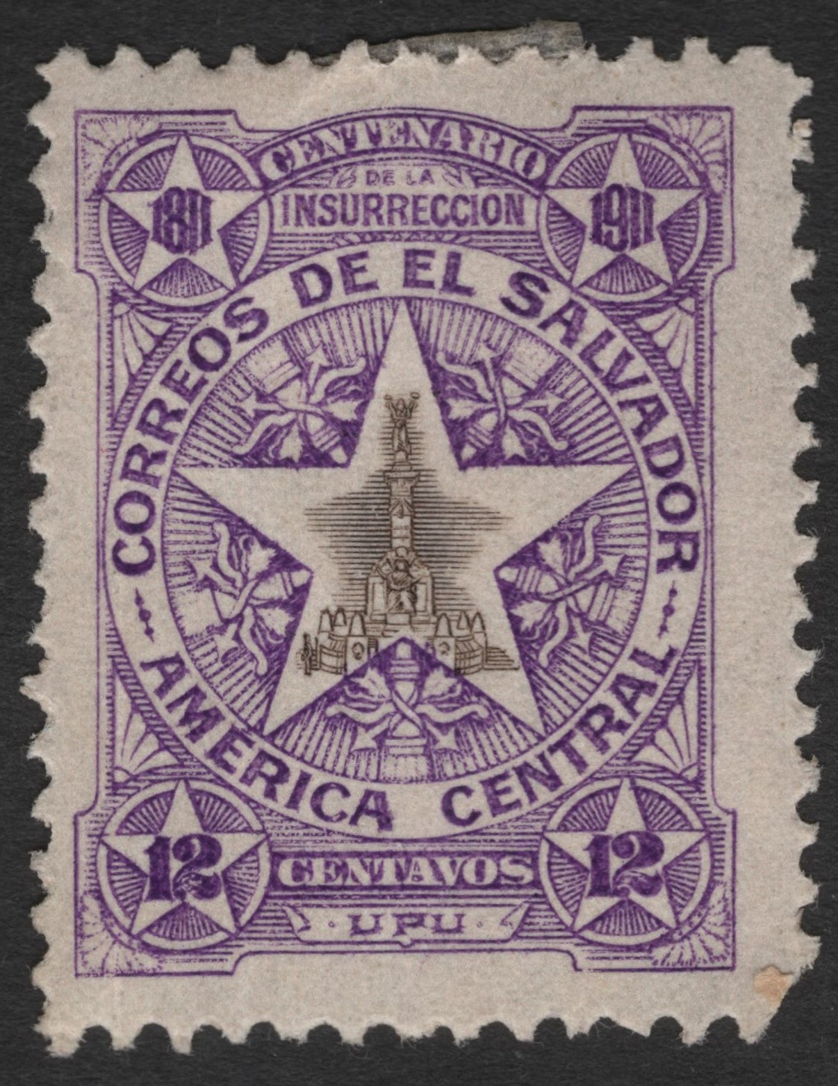 SCG11400 - El Salvador – 12 Centavos Insurrection Revenue Stamp (Correos de El Salvador – América Central)
