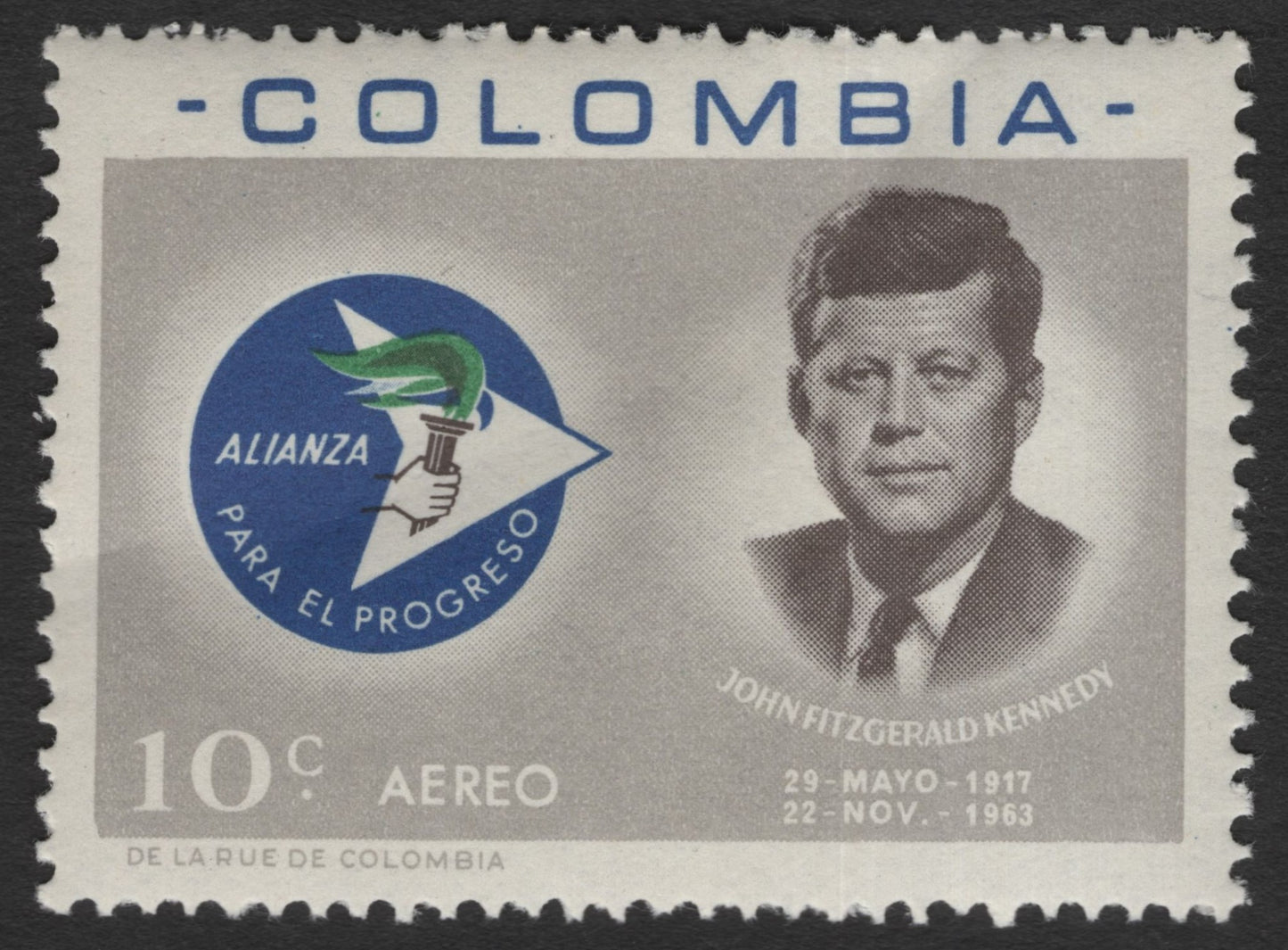 SCG11508 - Colombia – 10c Airmail “Alliance for Progress – John F. Kennedy” Commemorative
