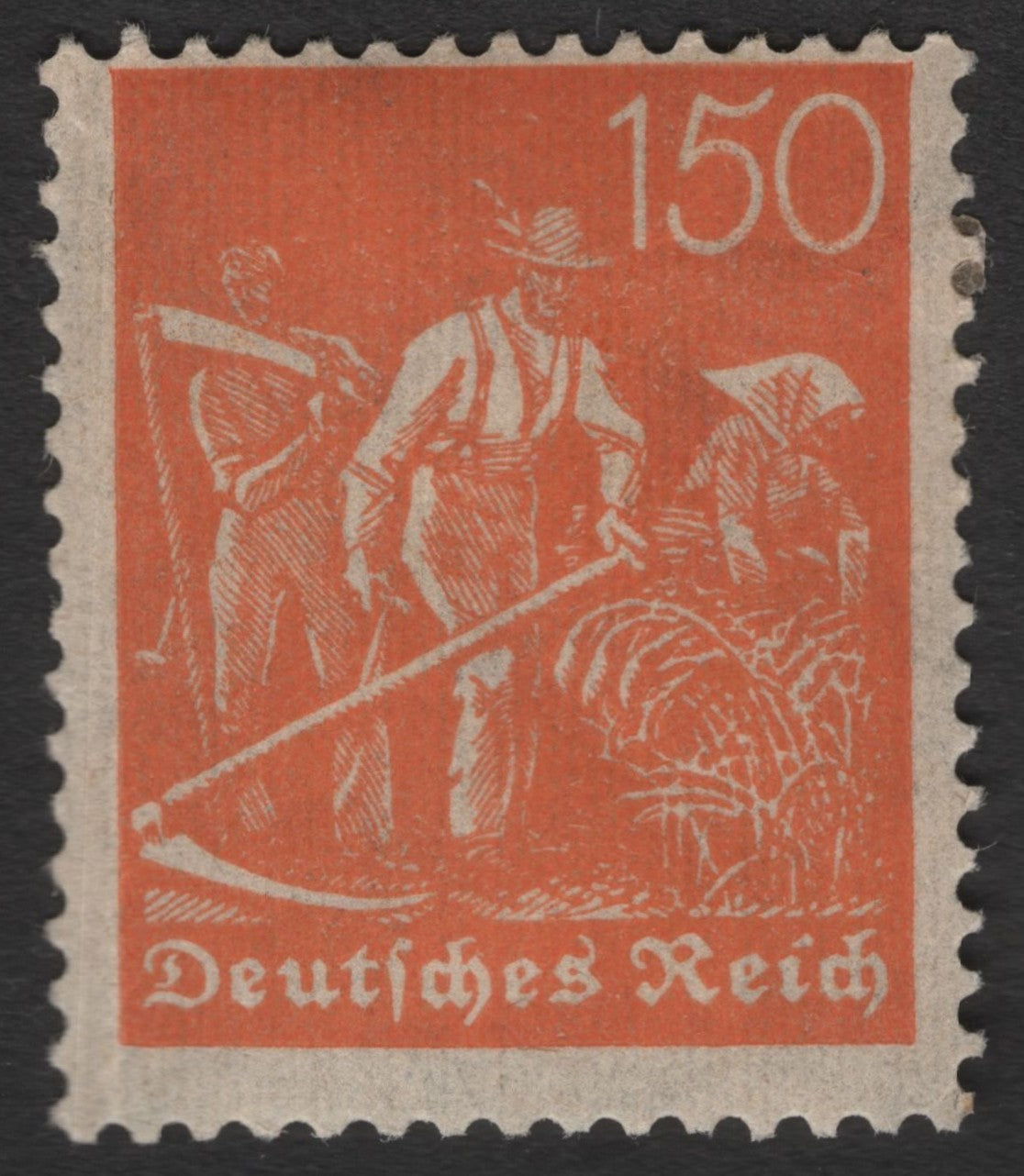 SCG11404 - Germany (Deutsches Reich) – 150 Pfennig Farmer Harvesting Scene Stamp