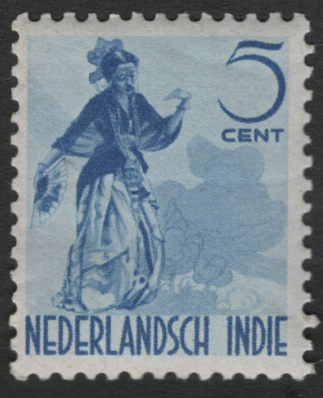 SCG11405 - Netherlands Indies (Indonesia) – 5 Cent Blue Cultural Figure Stamp