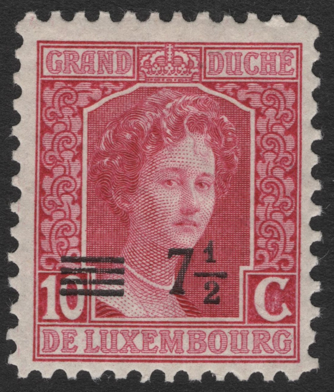 SCG11427 - Luxembourg 7½c on 10c Grand Duchess Charlotte Surcharge Definitive (Grand-Duché de Luxembourg)