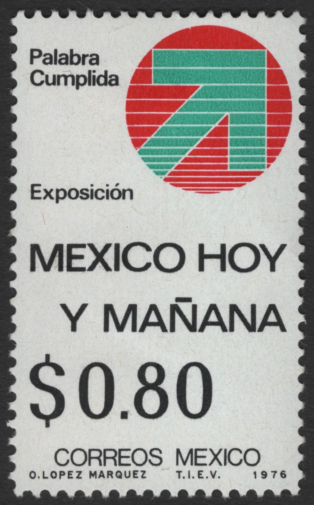 SCG11535 - Mexico 1976 – “México Hoy y Mañana” Exhibition Commemorative ($0.80)