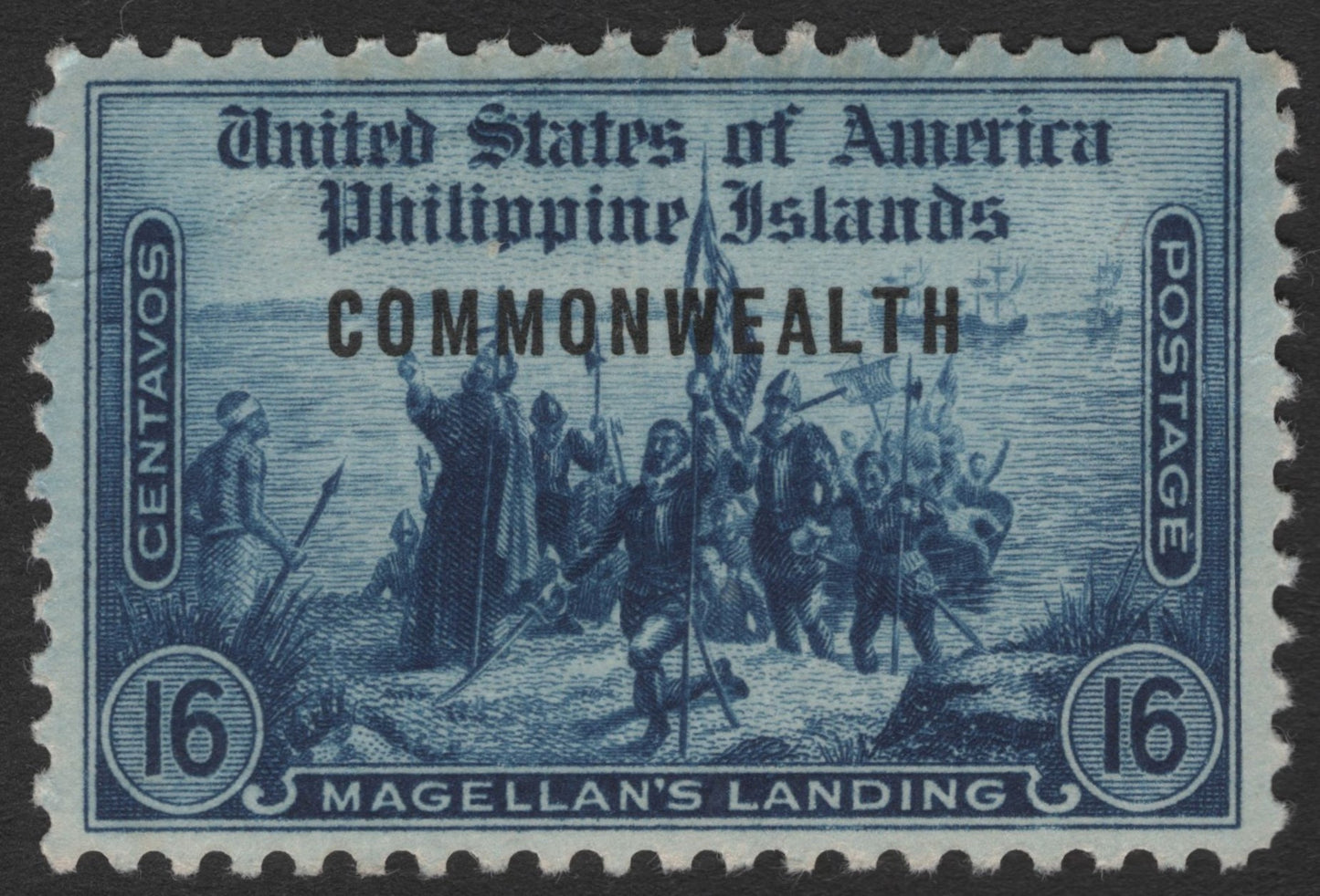 SCG11446 - Magellan’s Landing – 16 Centavos “Commonwealth” Overprint Commemorative