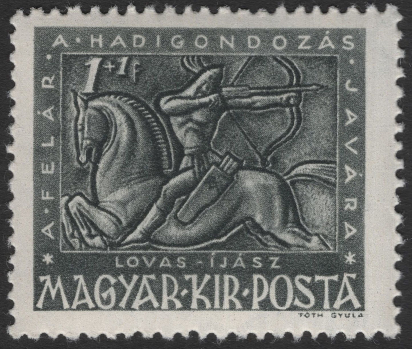 SCG11463 - Hungary – “Lovas Íjász (Mounted Archer)” 1+1f Semi-Postal Charity Stamp