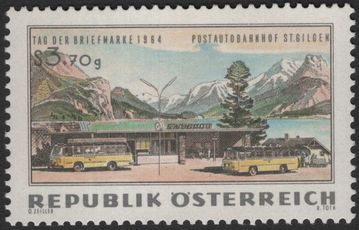 SCG11566 - Austria 1964 – Post Bus Station St. Gilgen (Tag der Briefmarke Issue)