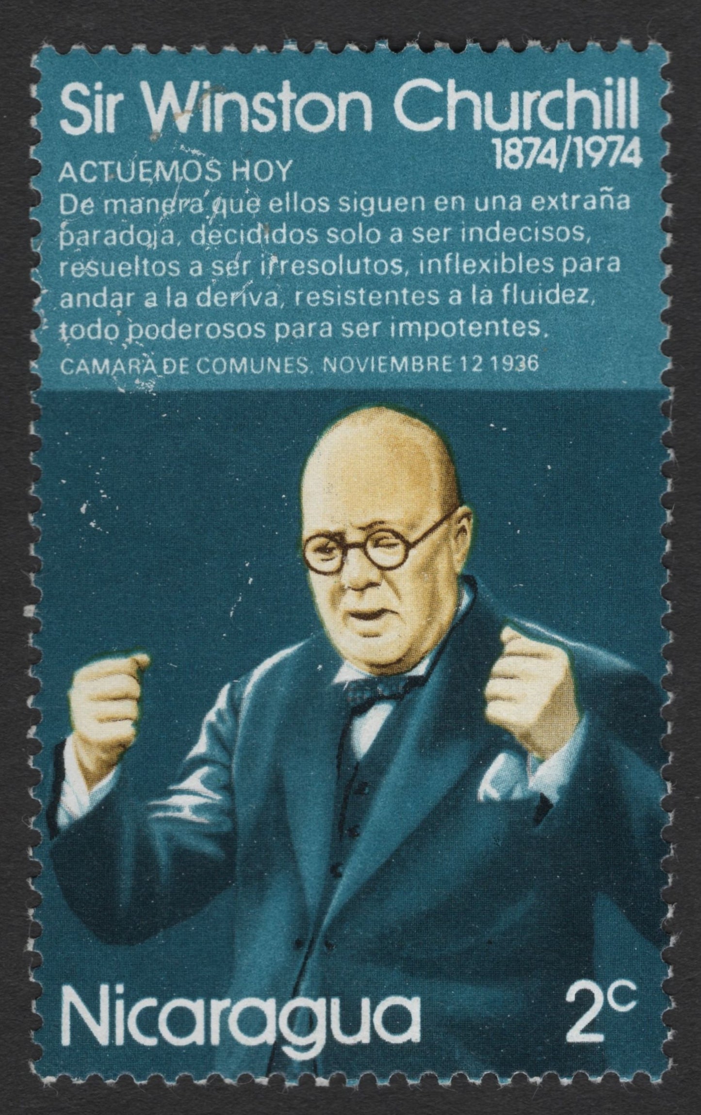 SCG11581 - Sir Winston Churchill Centenary – 2c Portrait Issue (Nicaragua)