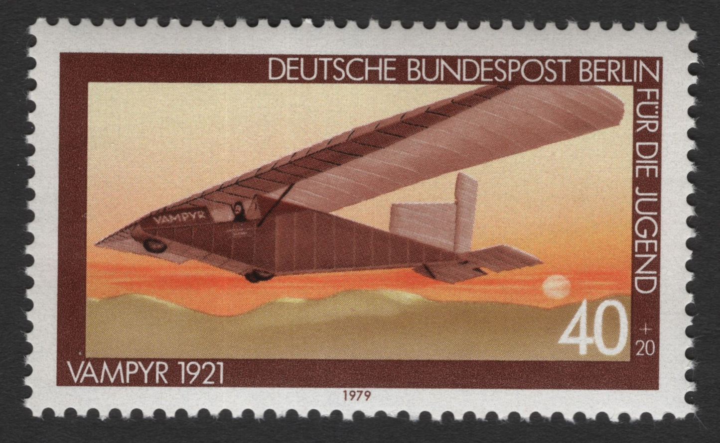 SCG11607 - Germany (Berlin) – Vampyr 1921 Glider, Youth Welfare Semi-Postal (1979)