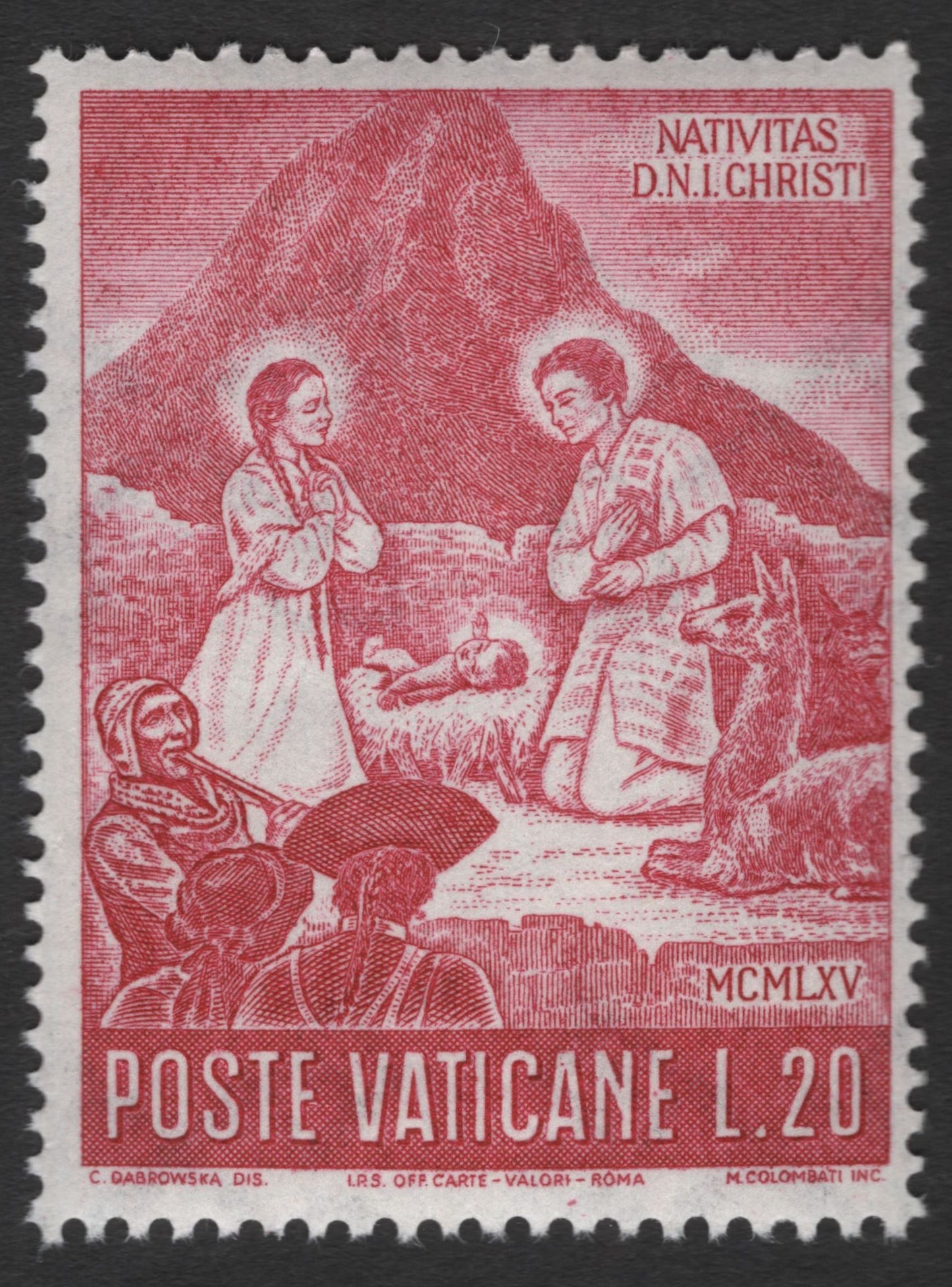 SCG11490 - Vatican City – 1965 Nativity of Christ (L.20) Christmas Issue