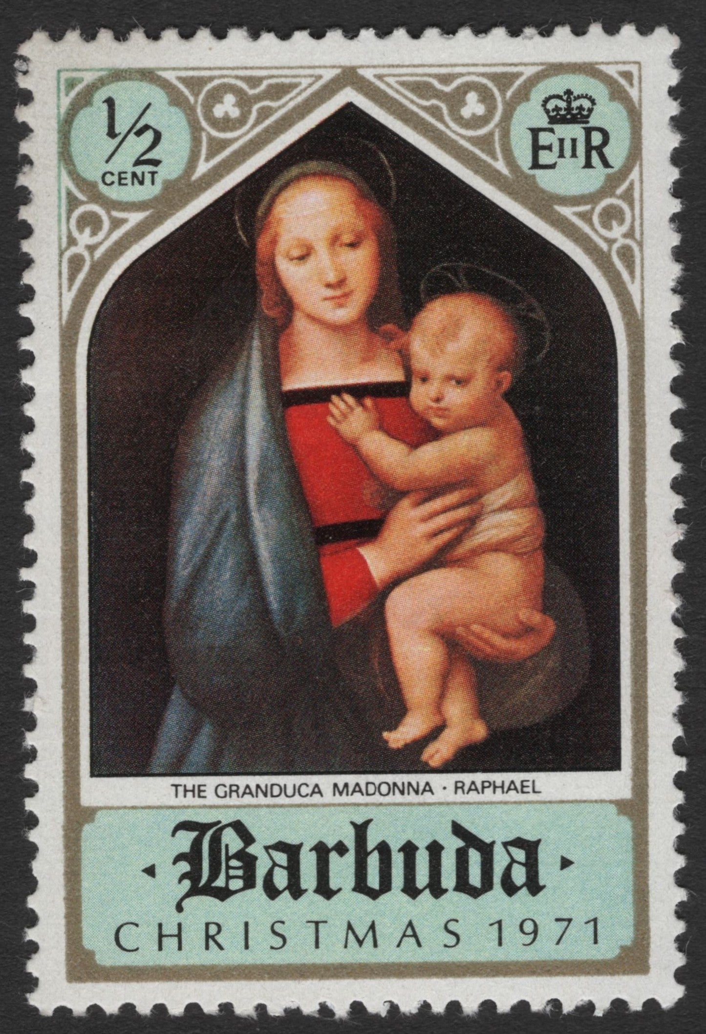 SCG11492 - Granduca Madonna – Christmas 1971 (½ Cent) | Barbuda