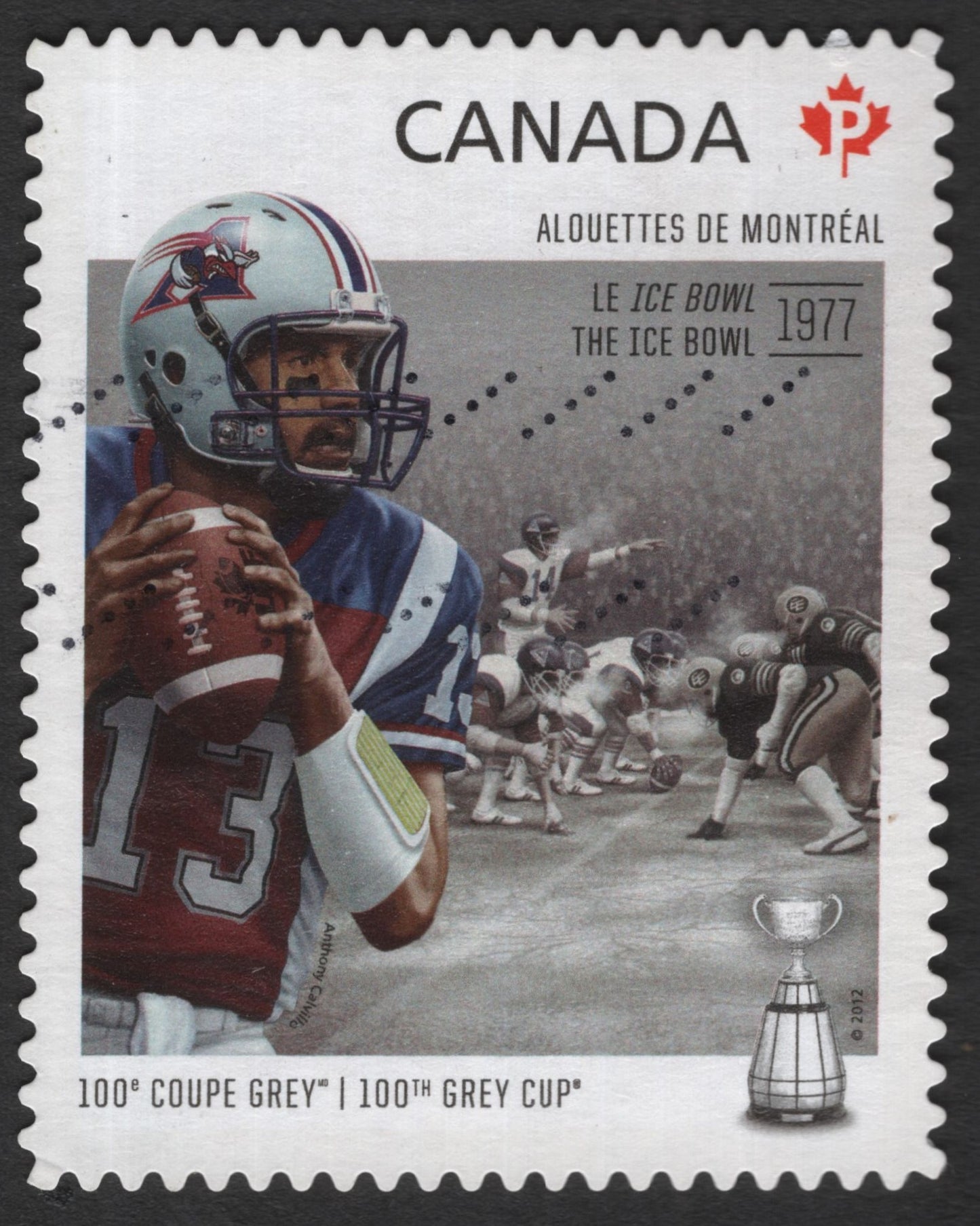 SCG11499 - Canada – 100th Grey Cup “Ice Bowl 1977” (Alouettes de Montréal) Commemorative Stamp