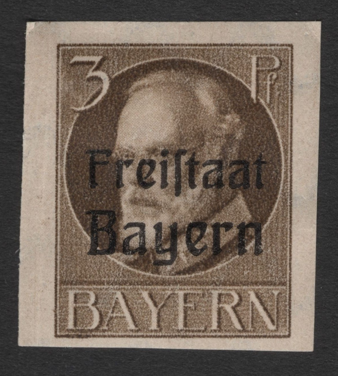 SCG11375 - Bavaria (Germany) – 3 Pfennig “Freistaat Bayern” Overprint, King Ludwig III
