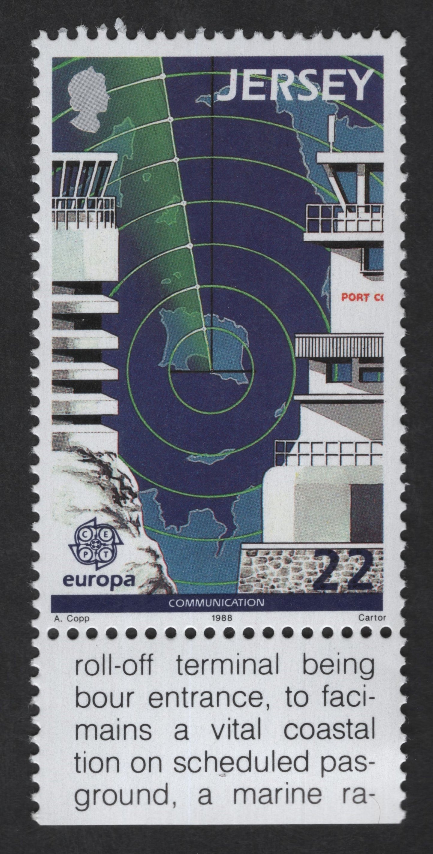 SCG12861 - Jersey 1988 Europa – Communication & Port Terminal (22p) with Tab