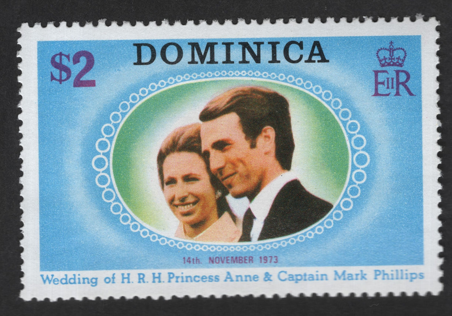 SCG12851 - Dominica $2 Royal Wedding – Princess Anne & Captain Mark Phillips (1973)