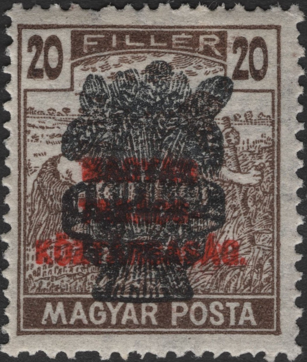 SCG2368 - Hungary 1919 "Köztársaság" Overprint Set – Harvest Wreath Series