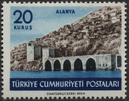 SCG2053 - 1960 Türkiye Landmarks Definitive Stamp Set – Antalya, Alanya & Aspendos