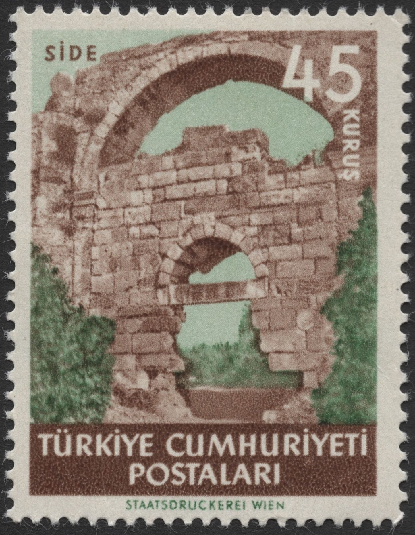 SCG2054 - 1960 Turkey Historic Sites Stamp Set – Side, Antalya & Demre