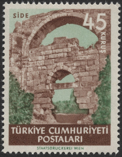 SCG2054 - 1960 Turkey Historic Sites Stamp Set – Side, Antalya & Demre