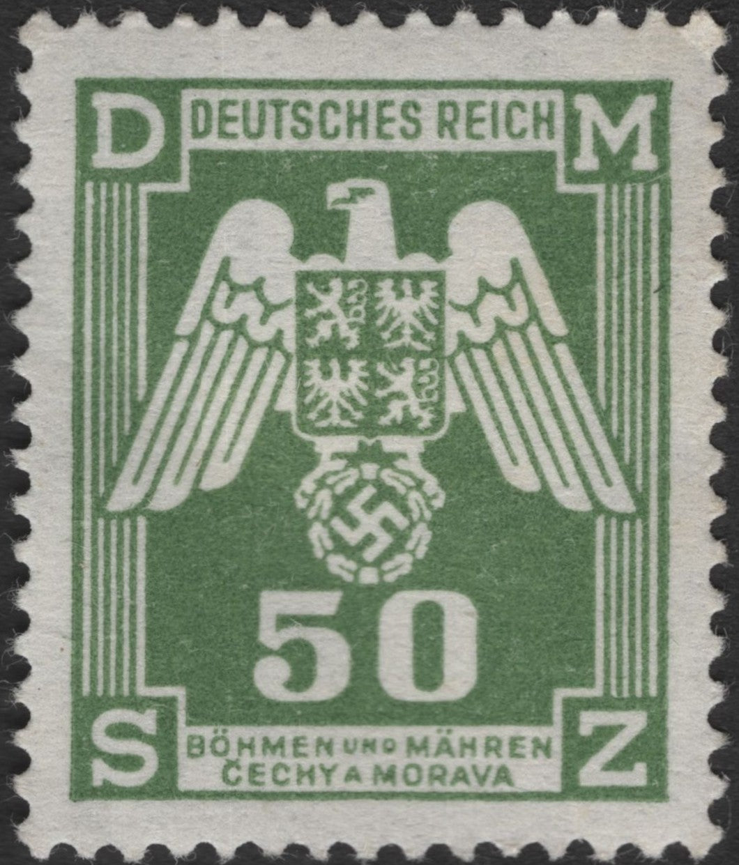 SCG2375 - Germany Bohemia and Moravia 50k Eagle Stamp (Deutsches Reich)