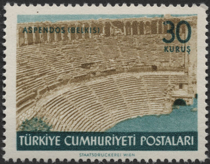 SCG2053 - 1960 Türkiye Landmarks Definitive Stamp Set – Antalya, Alanya & Aspendos