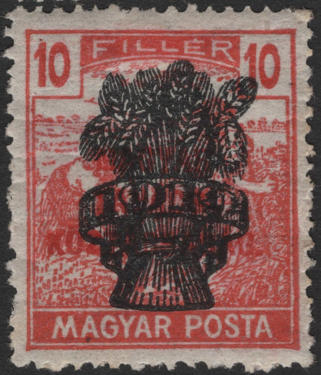 SCG2368 - Hungary 1919 "Köztársaság" Overprint Set – Harvest Wreath Series