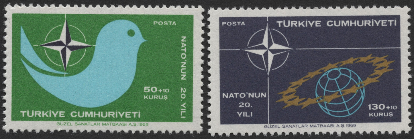 SCG2056 -  1969 Turkey NATO 20th Anniversary Stamp Set