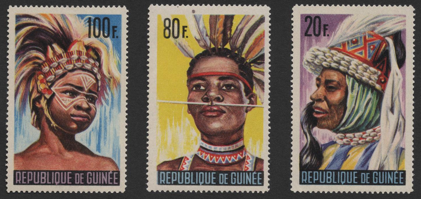SCG372 - Guinea Traditional Tribal Costumes Stamp Set