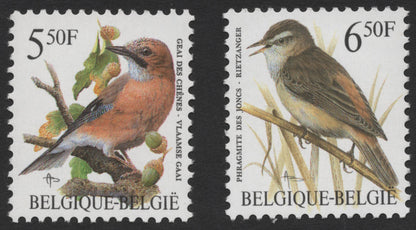 SCG349 - Belgium Songbirds Series – Eurasian Jay & Sedge Warbler (50F Issues) (MNH)