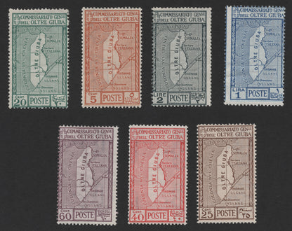 SCG299 - Oltre Giuba 1920s Map Definitives – Italian Somalia Stamp Set (7v)