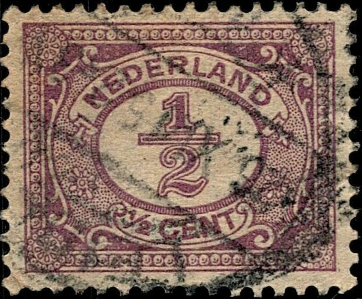 SCG732 - Netherlands ½ Cent Purple Postage Stamp (Used)