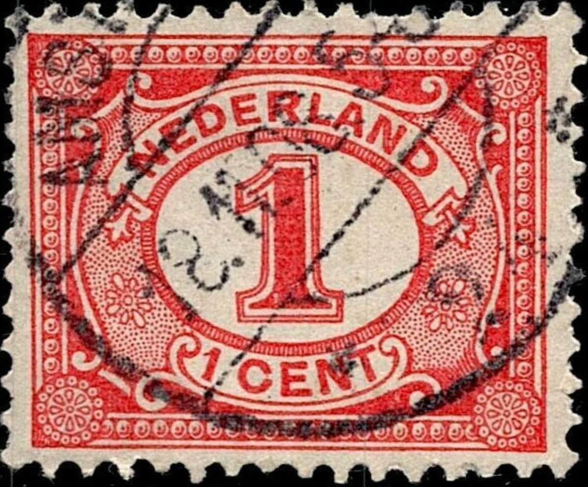 SCG733 - Netherlands 1 Cent Red Postage Stamp (Used)