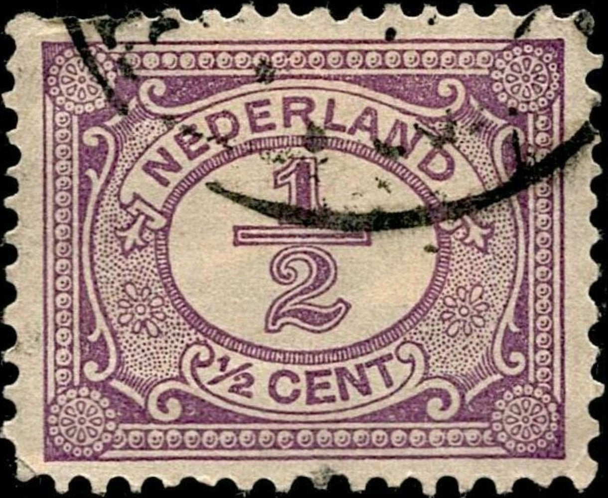 SCG734 - Netherlands ½ Cent Violet Postage Stamp (Used)